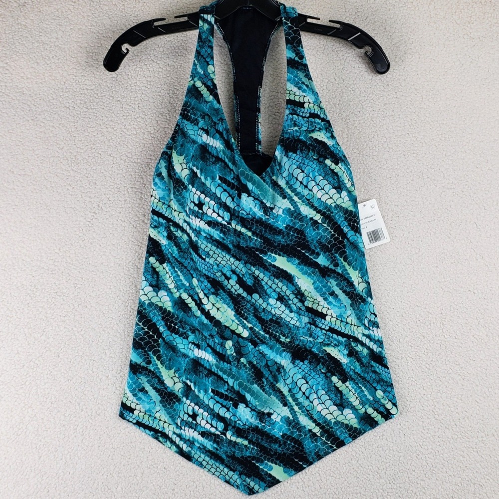 Magicsuit 6008452ST Tankini Top Womens 8 Blue Green Scale Mermaidcore Slimming